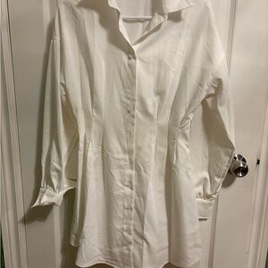 White Button-Up poplin dress